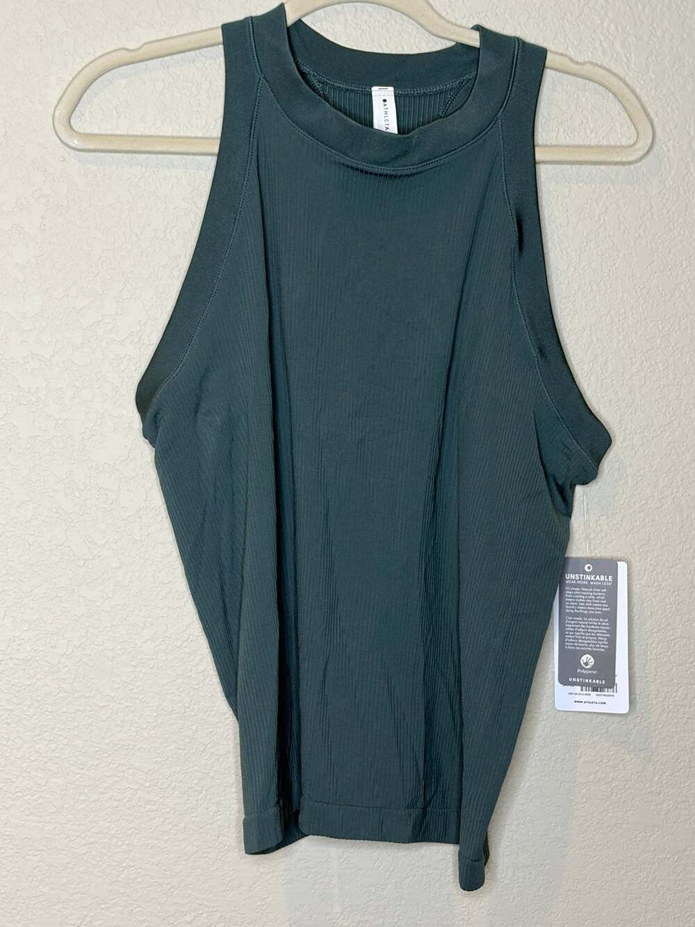 Athleta Renew Racerback Tank Teal Blue Ribbed Sleeveless Top 1X NWT